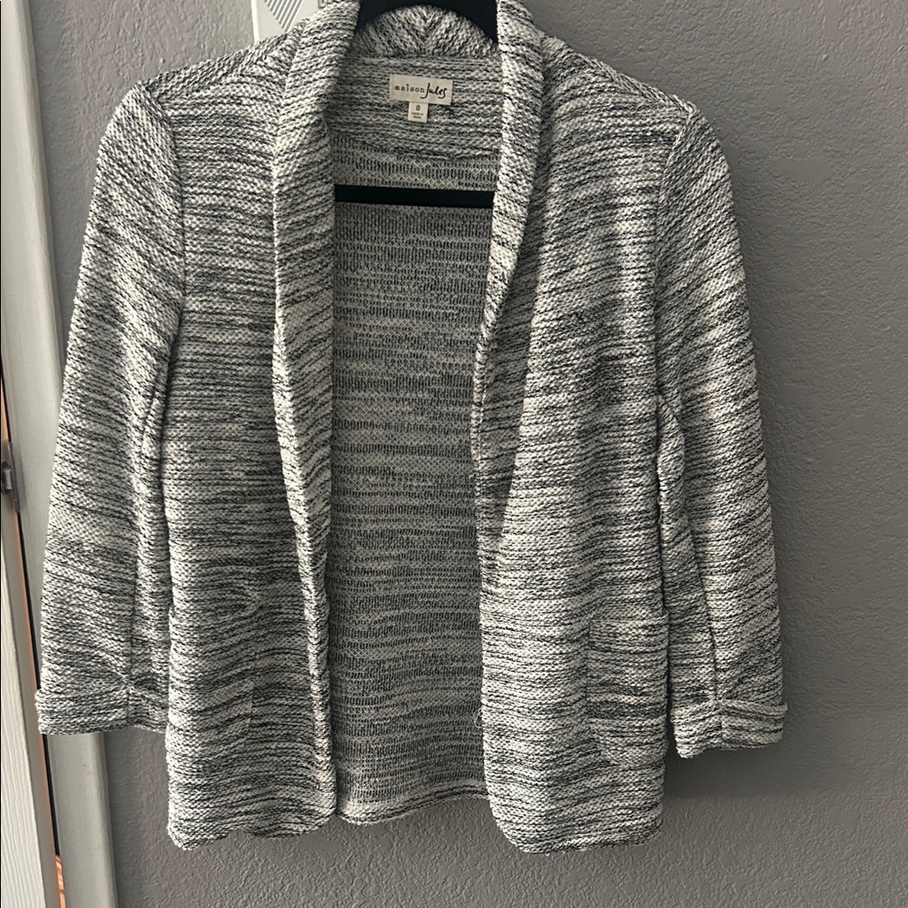Maison Jules Gray & White Marled Open Cardigan